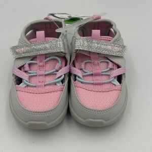 OshKosh B'gosh Toddler Sneakers Sandal Shoes Pink Rainbow Sz 7 M Glitter Easy-on